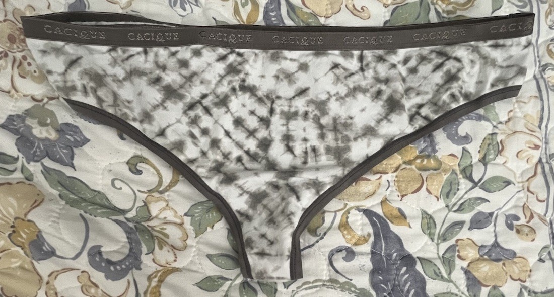 Cacique Lane Bryant Cotton Wide Side Thong Panties Teal Gray Navy Size 12