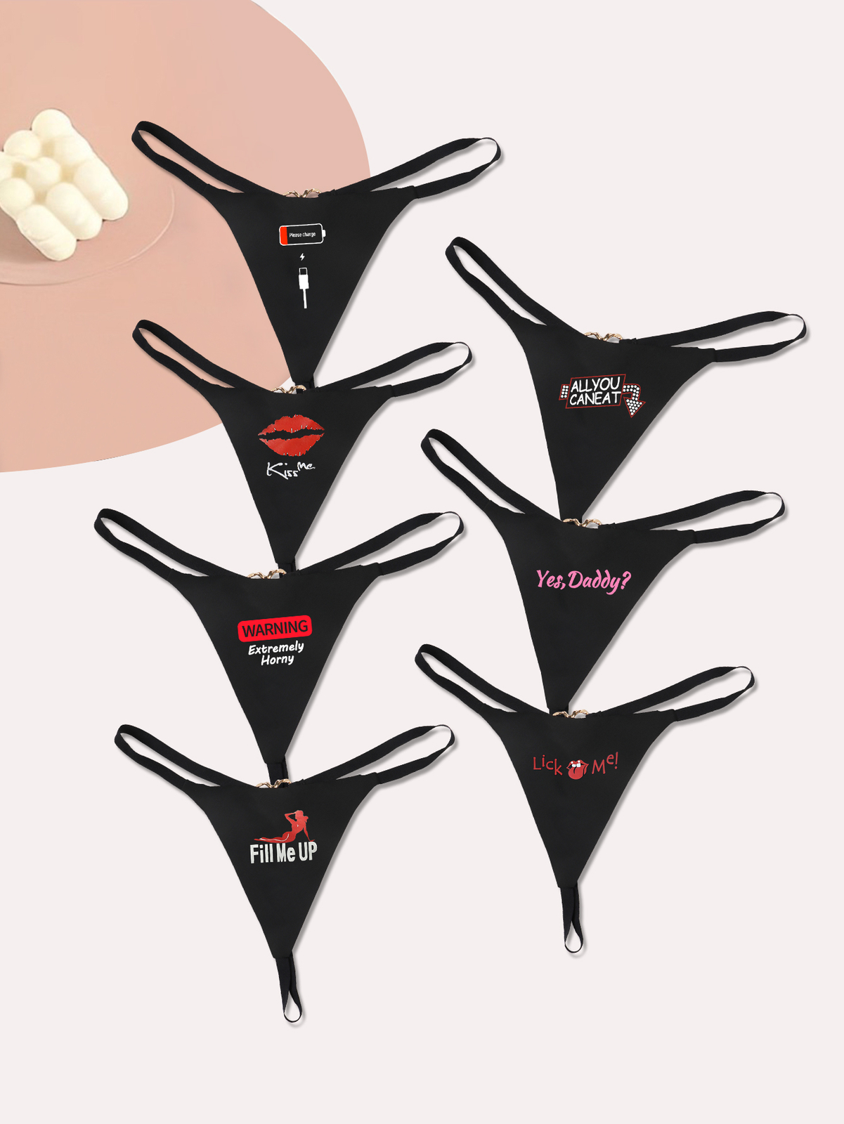 7PCS Women’s Sexy One Thread Thong Sexy Printed Seamless Panties Thin Section
