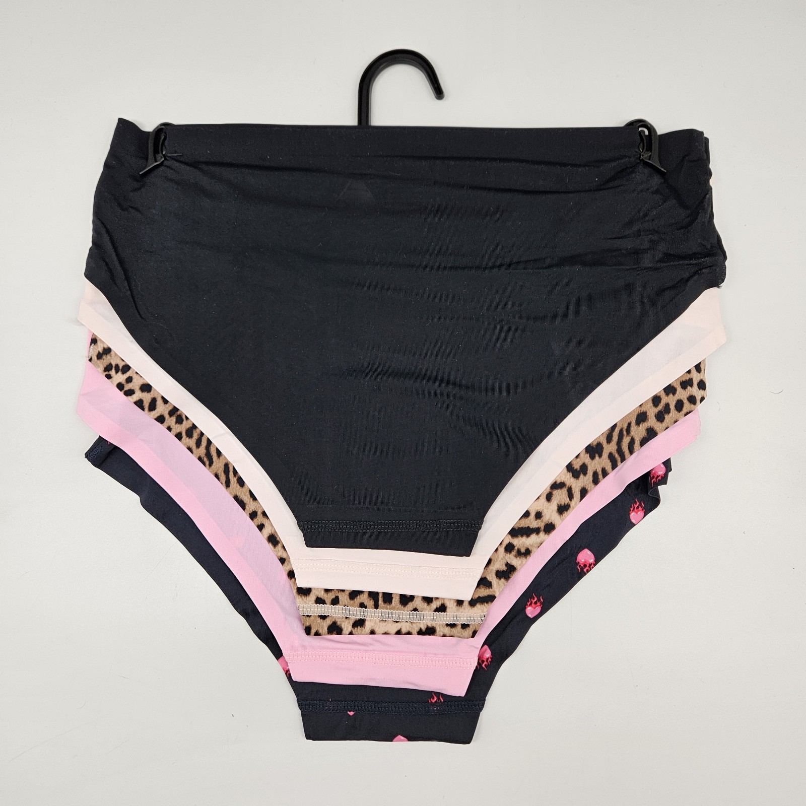 STEVE MADDEN 5 Pack Womens S M L XL Nylon Hipster Panties Black Cream Beige Pink