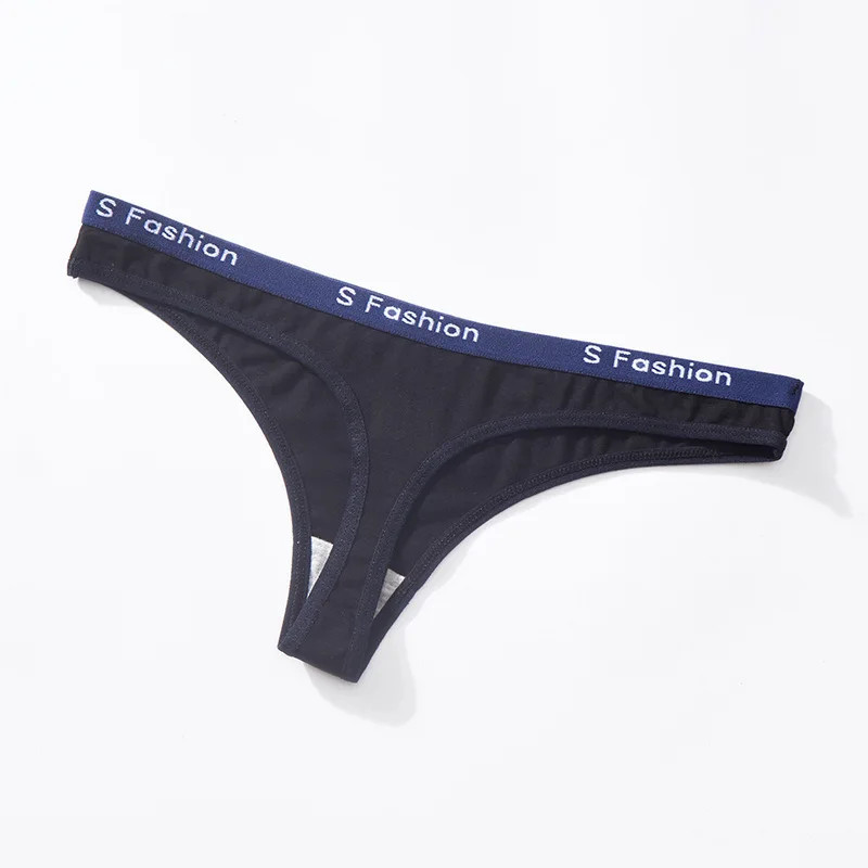 Cotton Thong Panties Women’s Low Rise Striped Solid Soft Breathable Everyday Fit