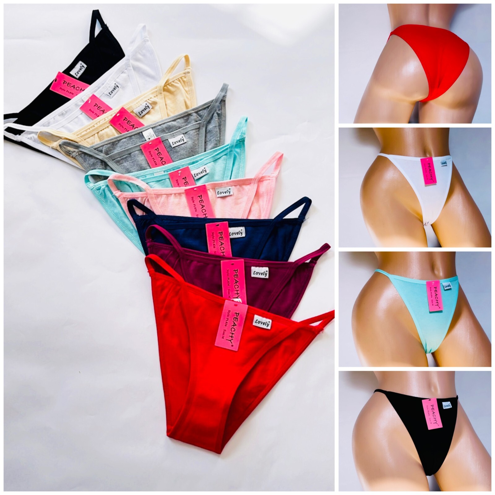 LOT NICE 6 Women Bikini Panties Brief Floral Lace Cotton Underwear Size S M L XL