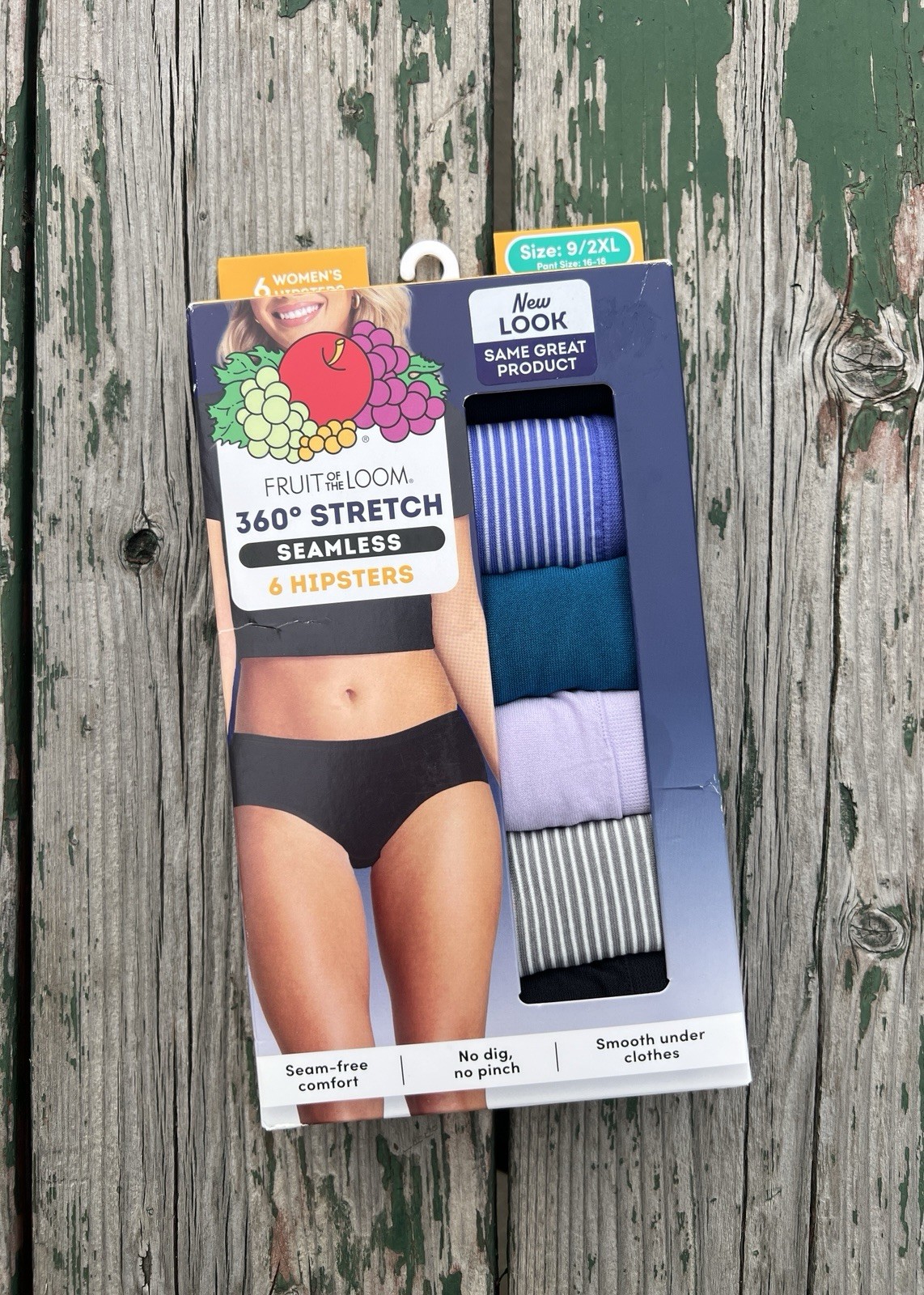 6-Pack FRUIT of the LOOM Women’s Size 9/2XL Hipsters Seamless • Assorted Colors