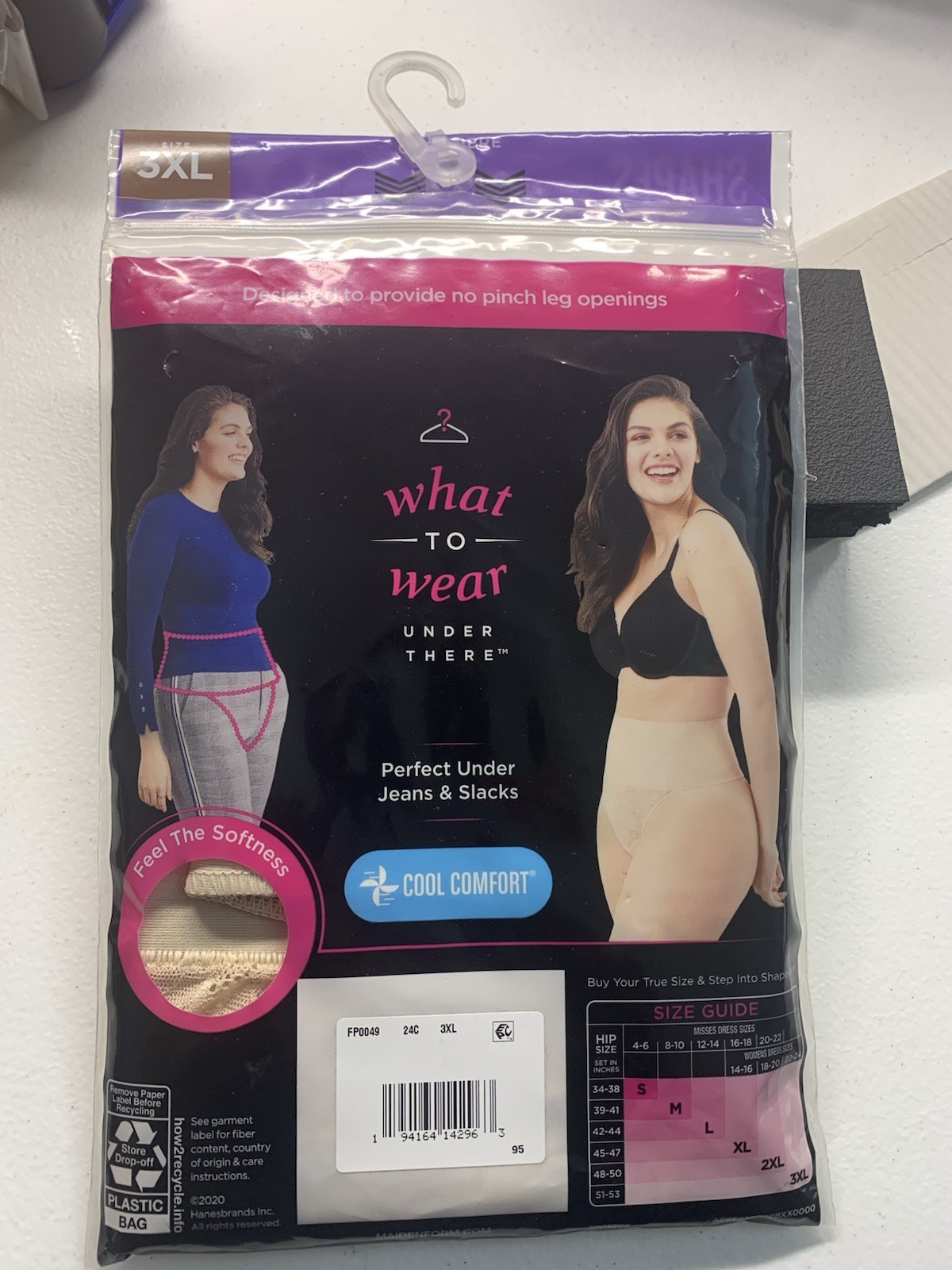 2 MAIDEN FORM FLEXEES SHAPING COOL COMFORT THONG SHAPERS 3XL BLACK/BEIGE. 225