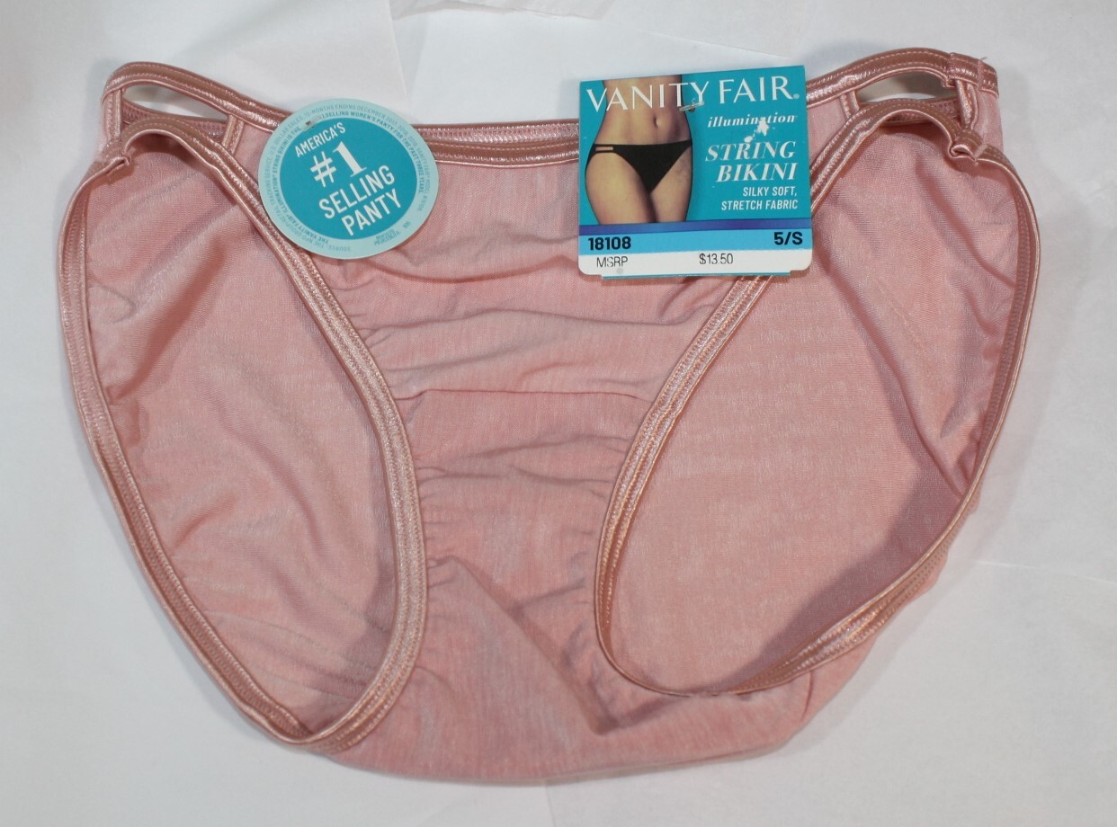 NWT set/3 VANITY FAIR ILLUMINATION STRING BIKINI 18108 COZY CHECK MOCKINGBIRD TE