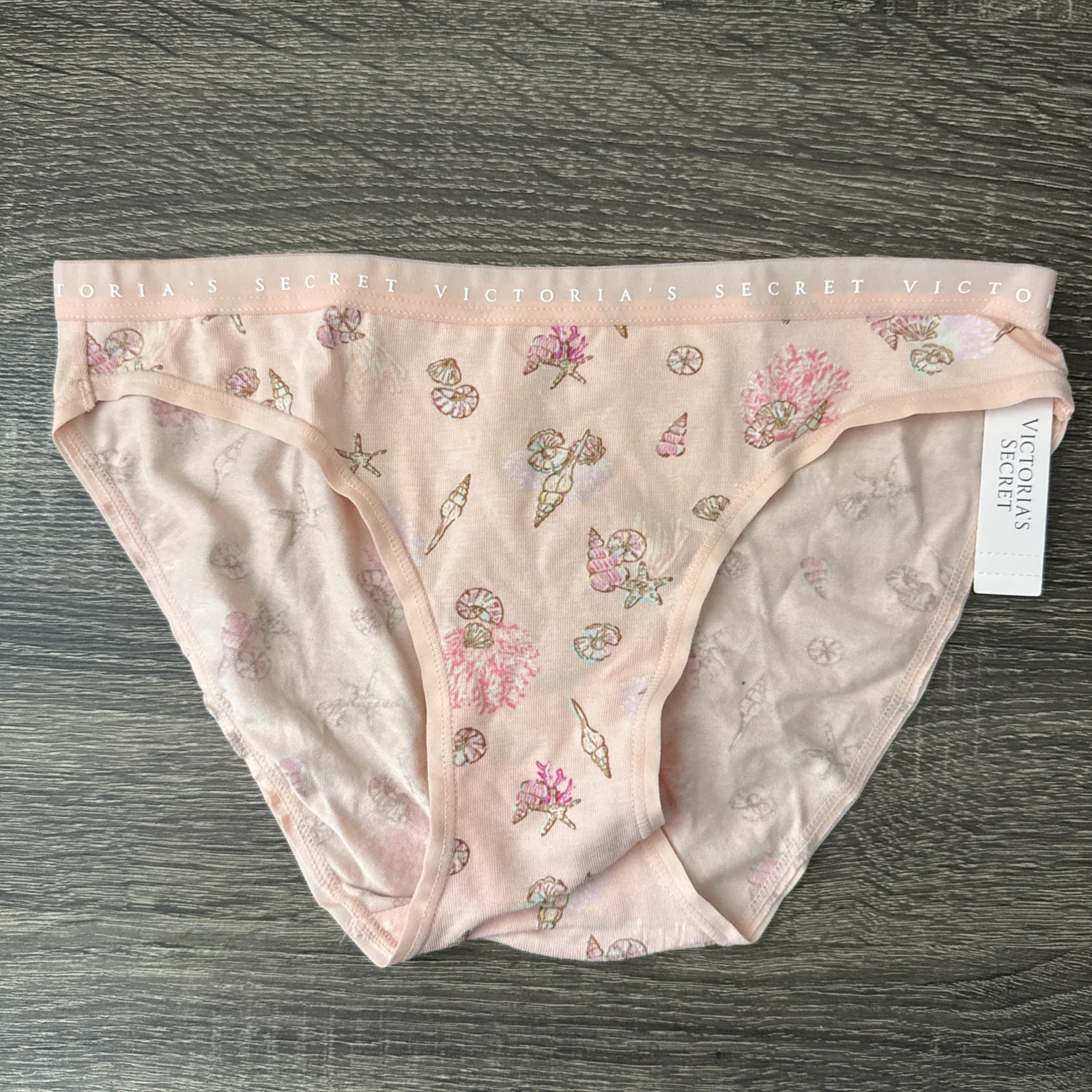 Victoria’s Secret Xs Peach, Seashells, Cotton Bikini Panties