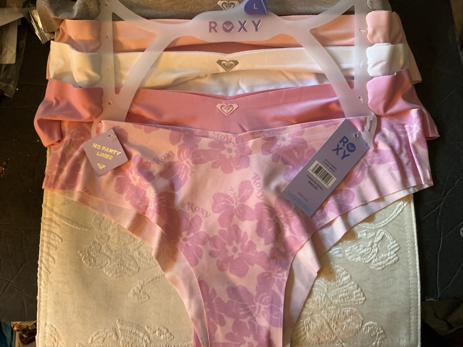 NWT Roxy 5 Pack Assorted Bikini Panties / Large Pinks