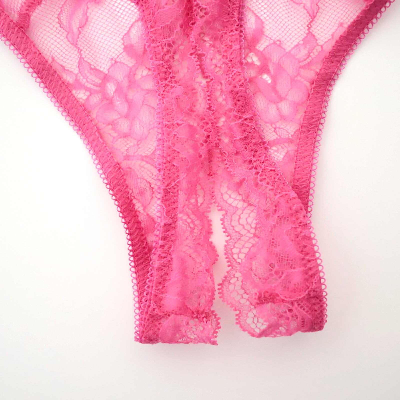 Victoria’s Secret Bottomless Open High Leg Thong Lace Panty M L XL