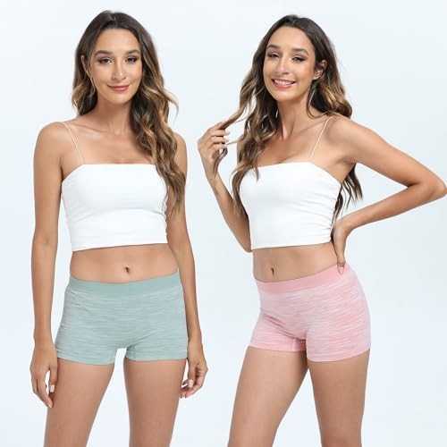 Women’s Boyshort Underwear Full Coverage Seamless Panties Soft Large B2415