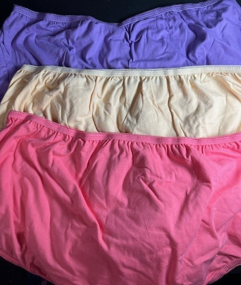 Women’s Incontinence Underwear Large Washable 3-Pack Purple Pink Cream NWT