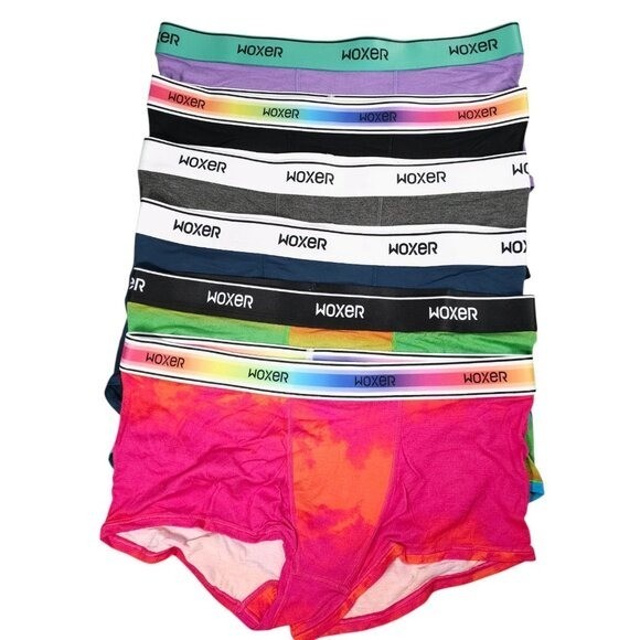 WOXER – Lot of 6 – Women’s “BOLD” Shortie Mid Rise Modal Size LARGE