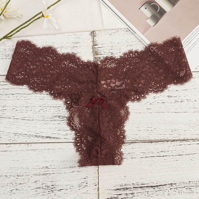 5 Pack Lot Sexy Womens Lace Panties Thongs Underwear See Through Briefs Lingerie