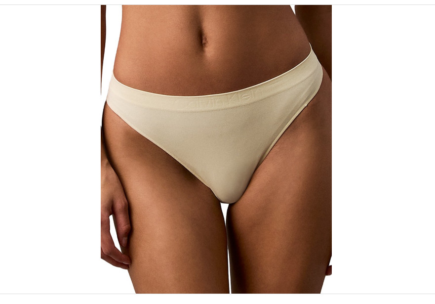Calvin Klein Bonded Flex Mid Rise Thong Yellow SIze M 11055