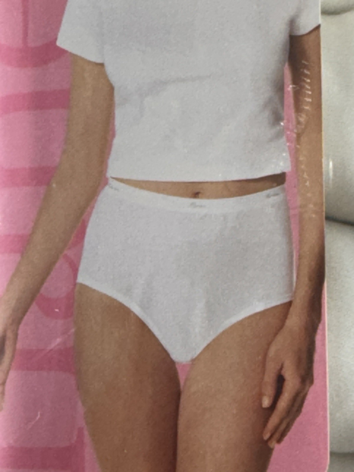 Deadstock Vintage NOS Hanes 8 Pack Cotton Briefs Women Size 7 White No Ride Up