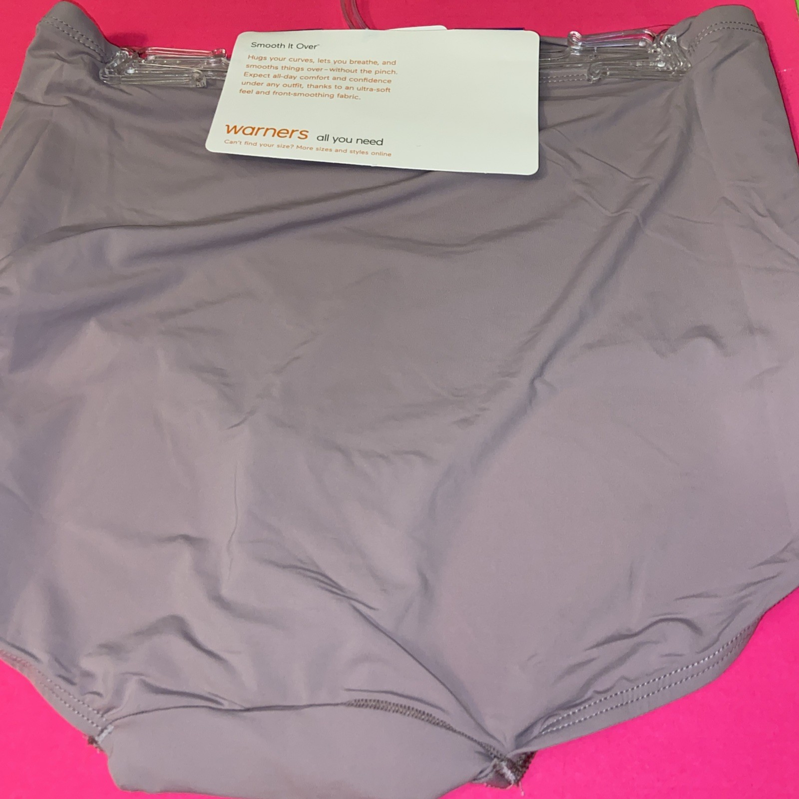 WARNERS VERY PALE PURPLE SMOOTH IT OVER BRIEF PANTIES / X-LARGE/ 8