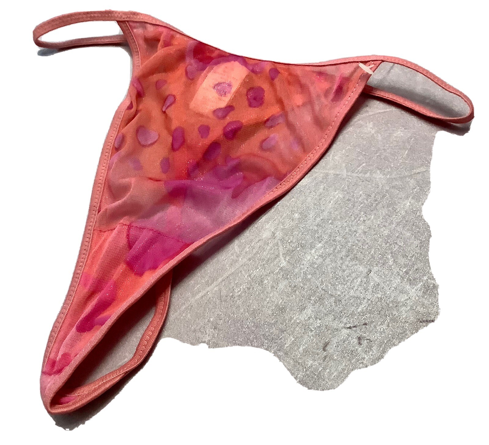 women panties string thongs CAPRICIA O’DARE Size M/6 Pink metallic sexy &comy