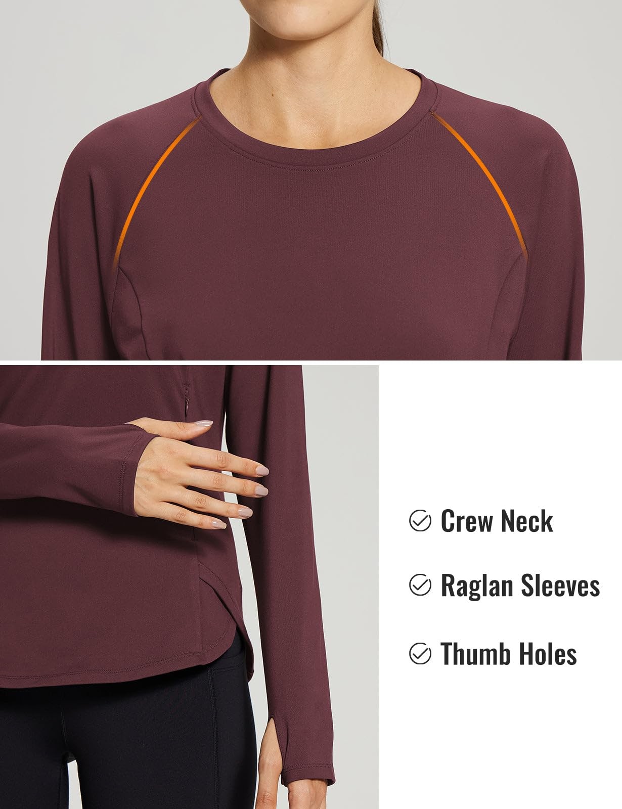 Women’s Thermal Shirts Fleece Lined Tops Long Sleeve Cold Weather Running Gea…