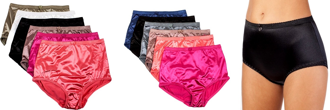 6 12 PRETTY SATIN BIKINIS Style PANTIES Womens Underwear #38301 COCO S M L XL