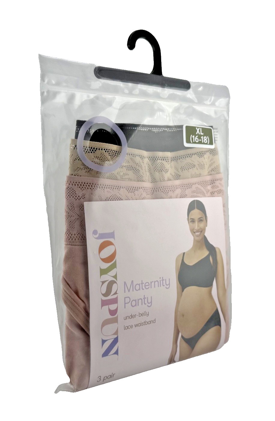 Joyspun Women’s Maternity Under Belly Underwear, XL (16-18) to XXXL (22) – 3 Pk