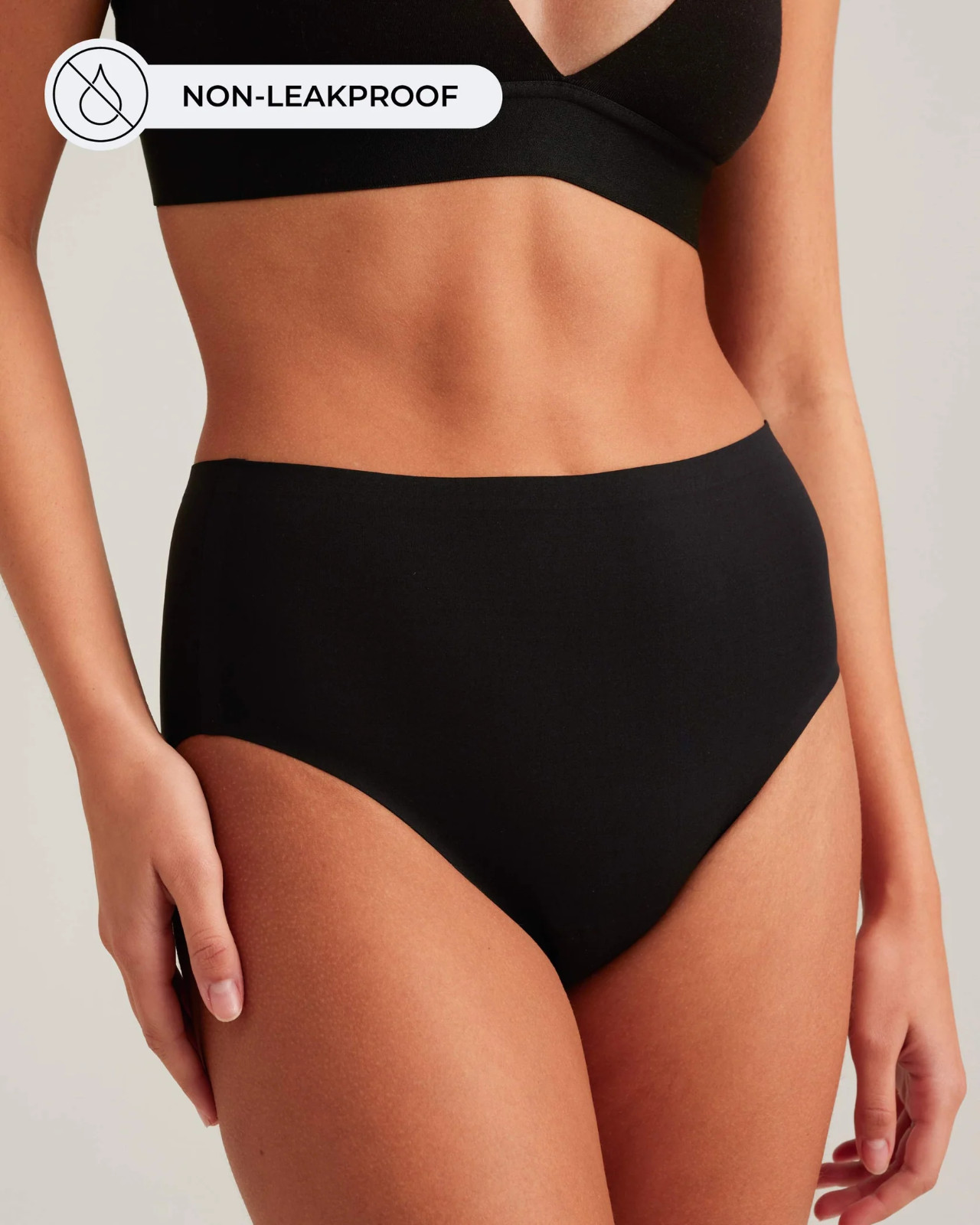 NEW! $34 SAALT NON-LEAKPROOF SEAMLESS HIGH WAIST BRIEFS UNDERWEAR BLACK SZ XL