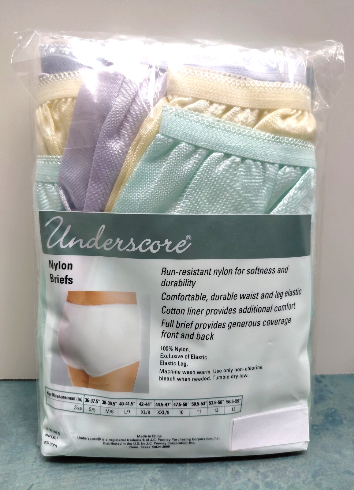 SIZE S/5 Underscore 3 Pack Womens Nylon Briefs Panties Pastel Colors JCPenney