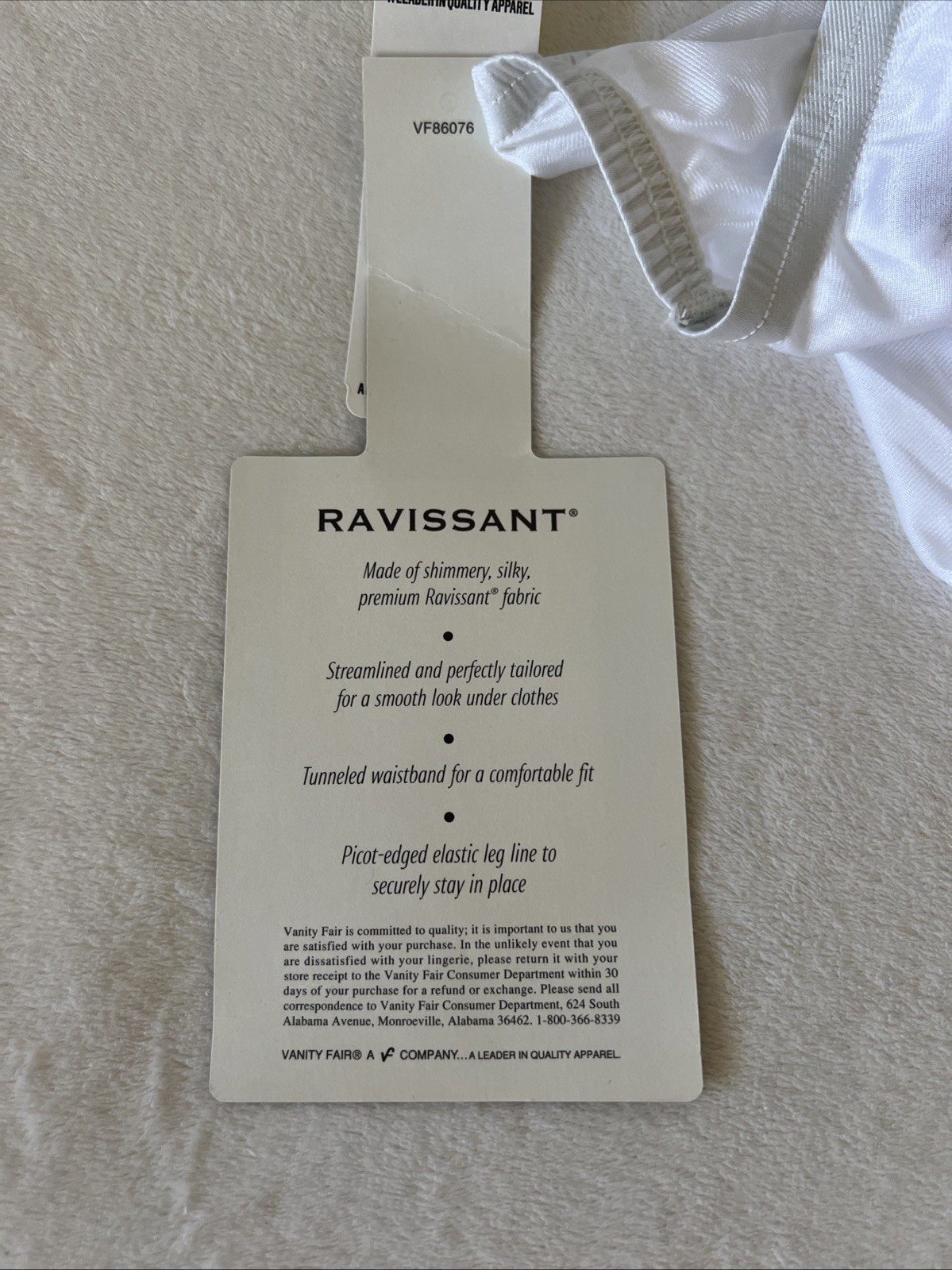 Vintage Vanity Fair Nylon Ravissant Classic Brief Panties 15712 White Size 6