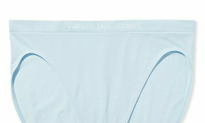 L Lt Blue SEAMLESS NOSHOW FULLCOVER Victorias Secret High Leg Waist Brief Panty