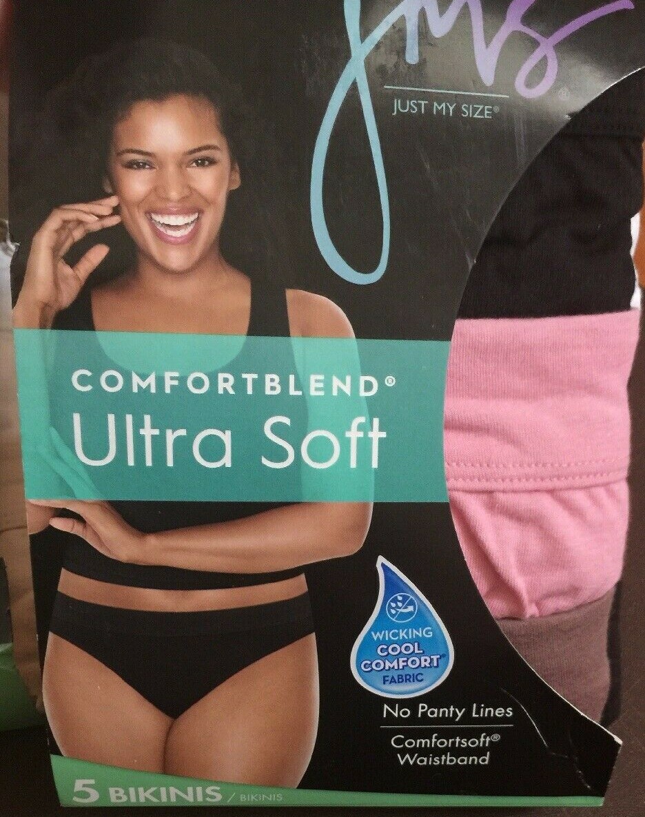 JMS 5 Pair Pack Bikini Panties Plus Size 14 Dress Size 34/36 Choose Color Pack