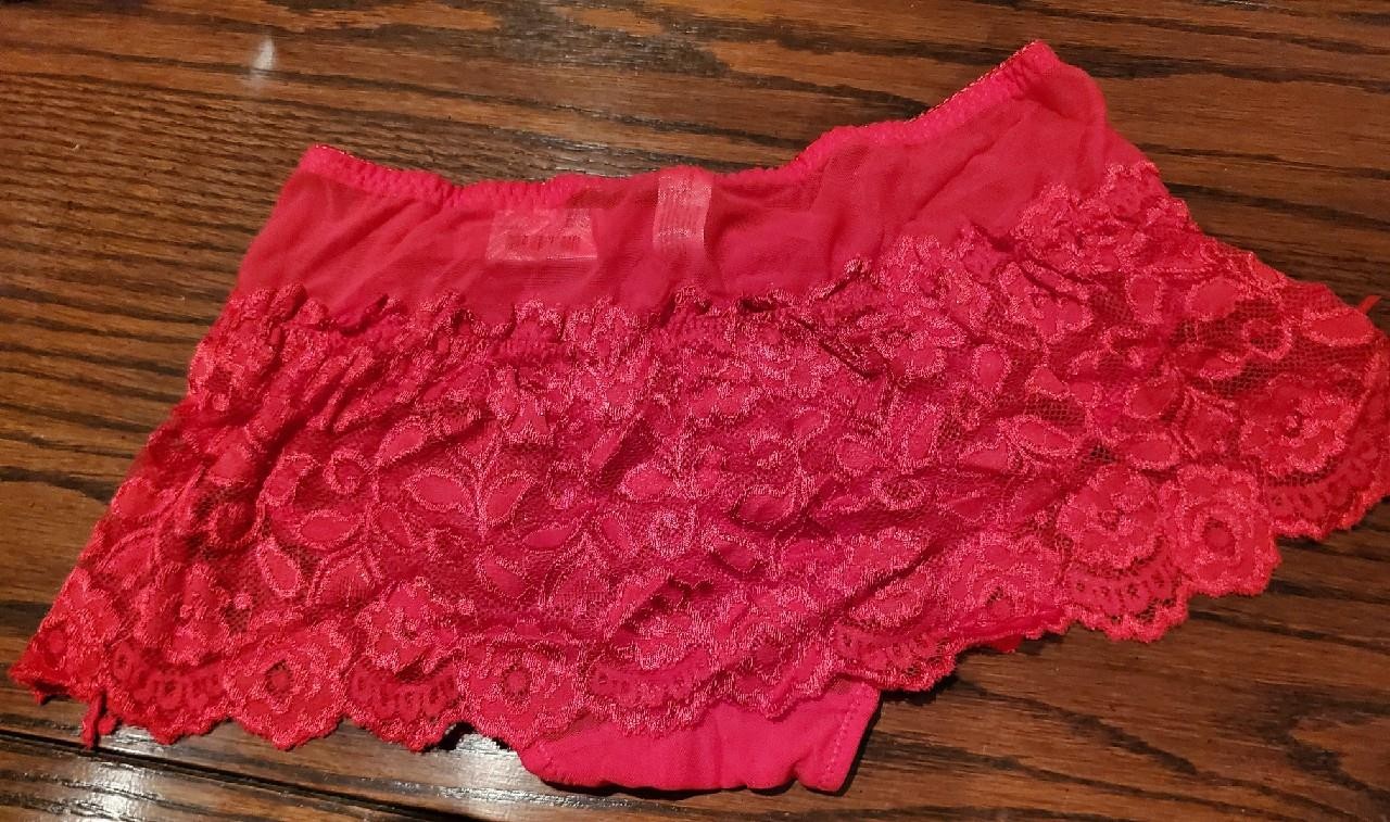 NWT CABERNET NYLON SPANDEX FLIRT SKIRT PANTIES PANTY 4264 RED S