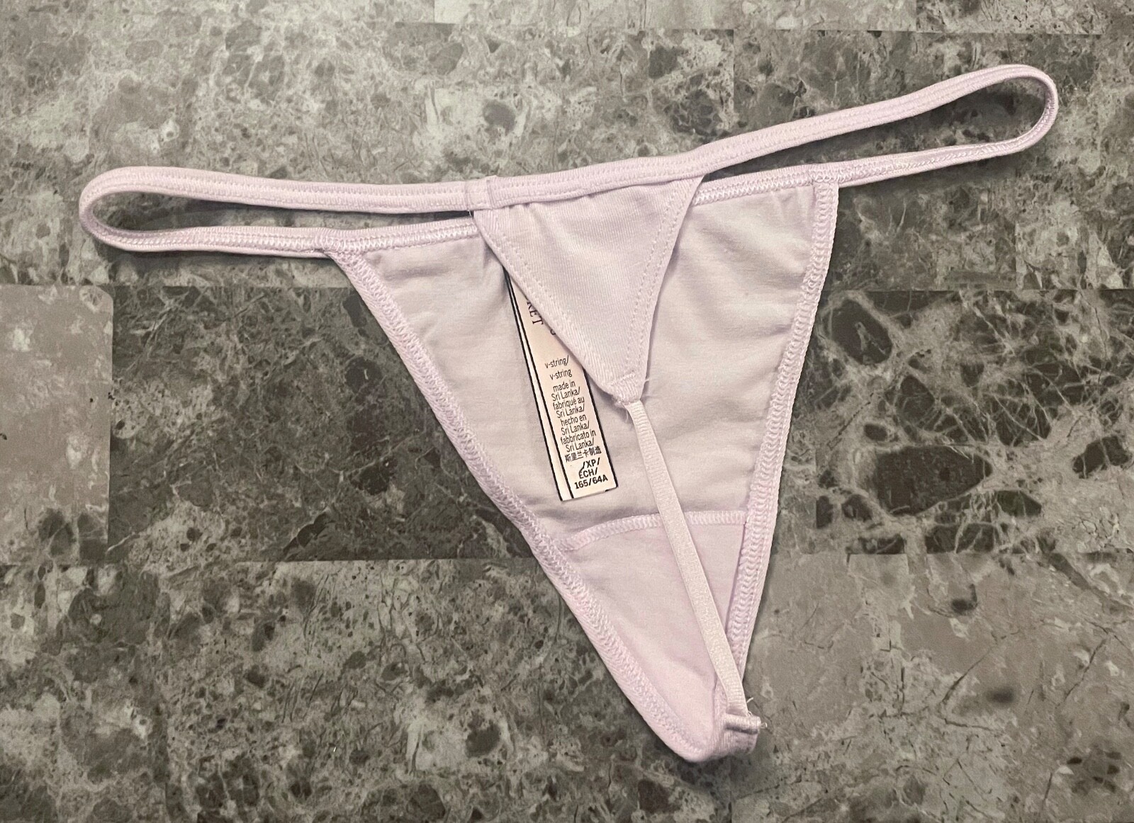 NWOT VICTORIA’S SECRET LAVENDER YELLOW LEMON TUESDAY V STRING THONG PANTIES