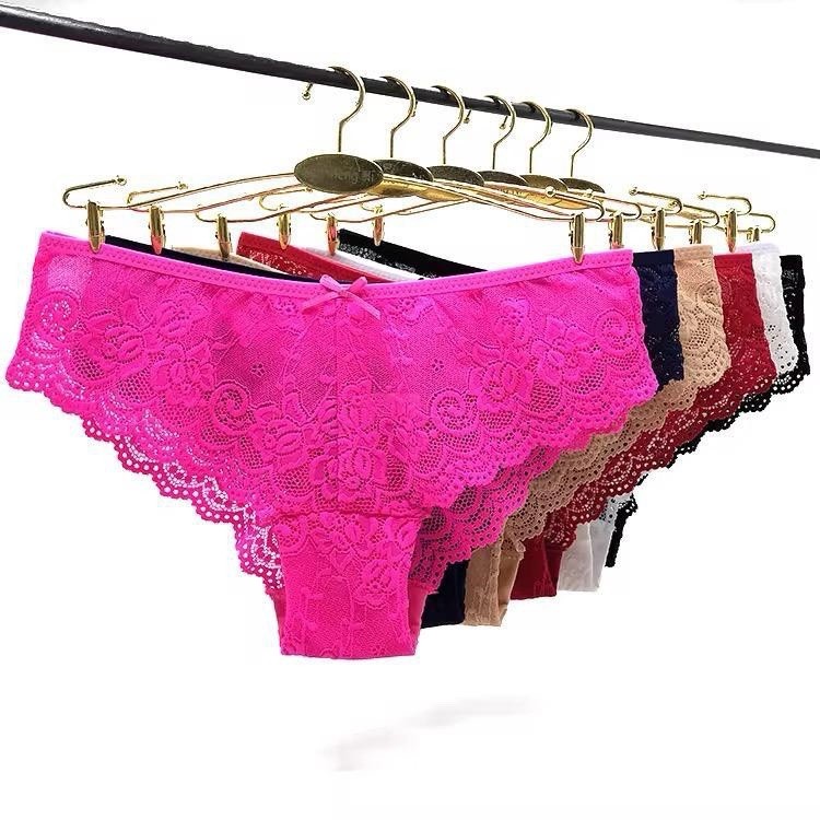 Women’s Love Logo Strap Thong/String Panties 6 Pack Multicolor Stretch M