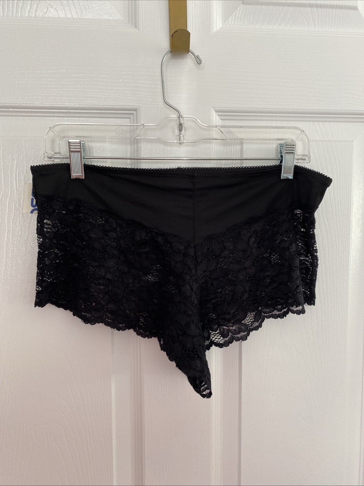 Delta Burke NWT 9/2X Black Lace Boy Shorts Panties