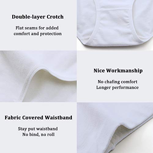 Women’s High Waisted Cotton Underwear X-Large Black White Grey Beige-4 Pack