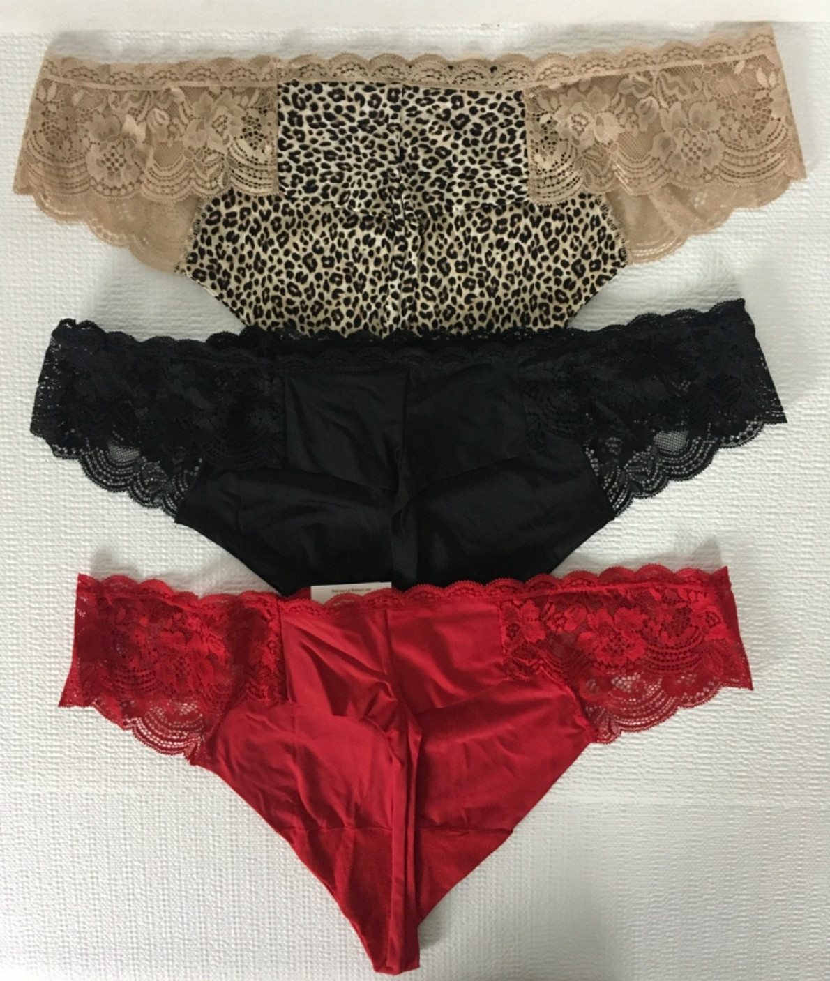 Joyspun 3 Pack Thong Underwear Women Size XXL 20 Red Black Leopard Print New