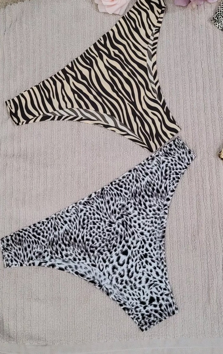 RETRO CHIC 4 Pair Large SeXy Slinky Animal Tanga Polyamide Panties nifp