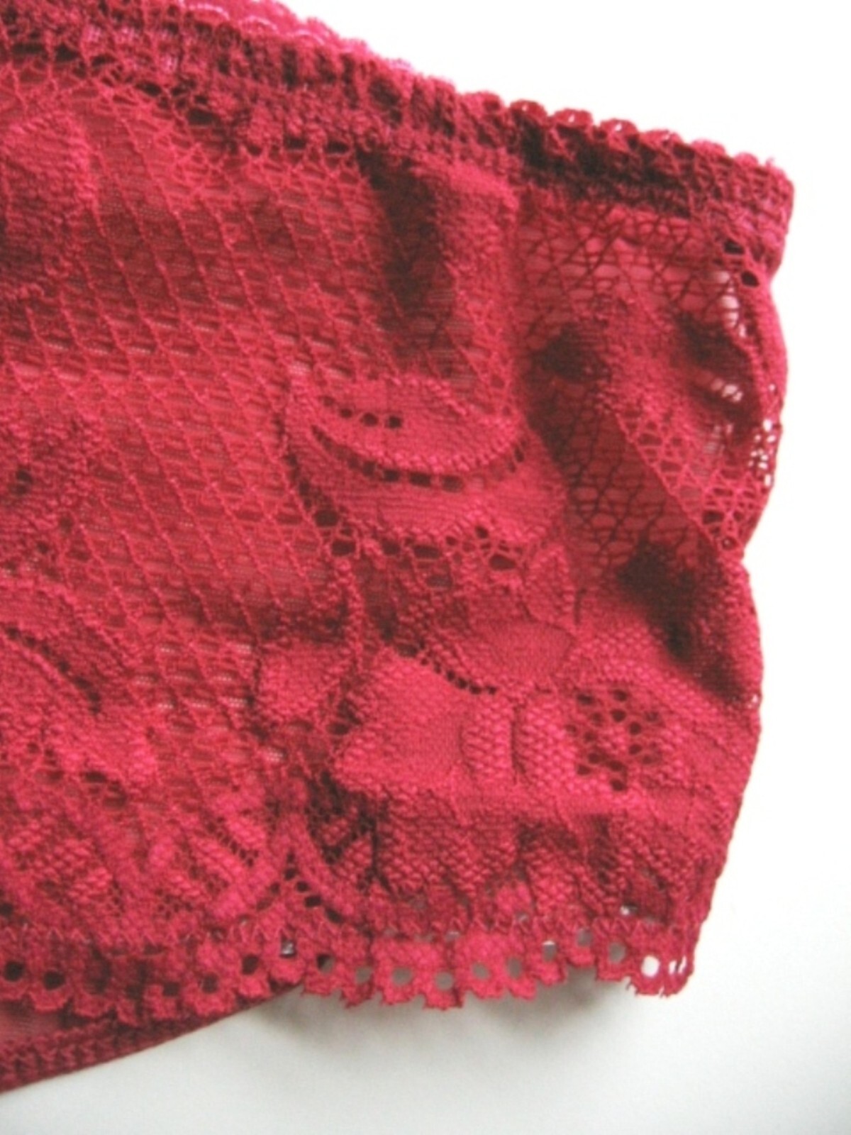 X0076 JLO Jennifer Lopez NEW Red Stretch Sheer Floral Lace Mesh Panel Hipster S