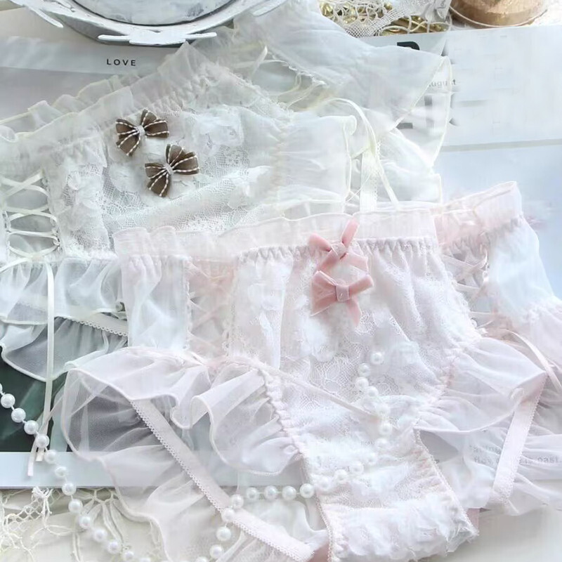 Japanese Princess Underpants Lace Mesh Lolita Sheer Cute Girls Panties Briefs