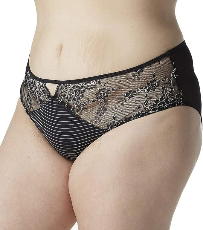 Ashley Graham Basic Hi Cut Plus Size Brief Panty 2X/Black