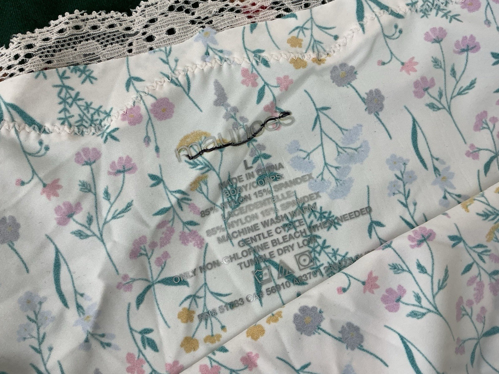 Women’s Maurices Cotton Stretch Bikini Panty Floral Bows Dog Animal Sz L 3 Pair