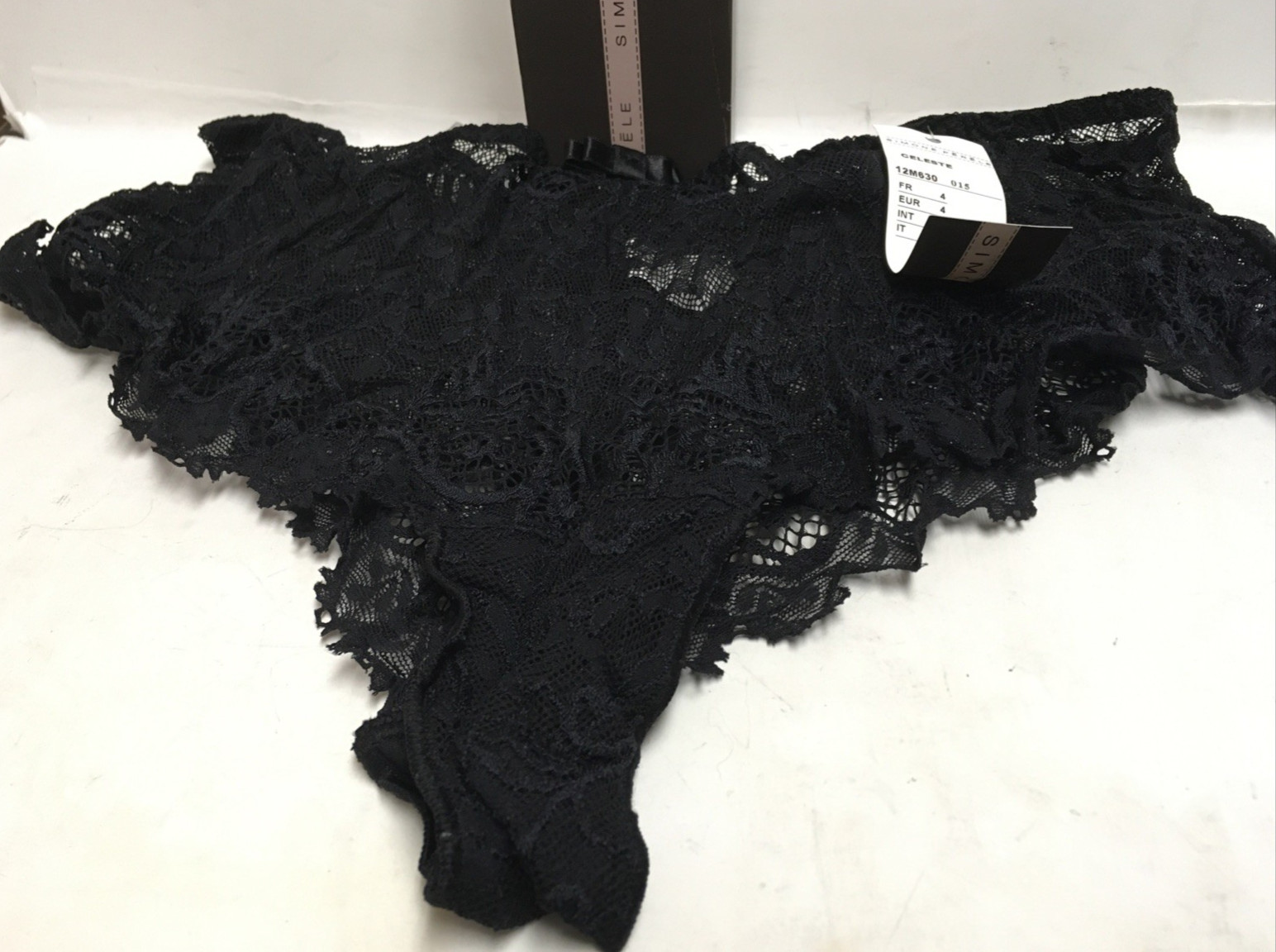 Simone Perele Celeste Lace Black Panties French Size 4 New in box