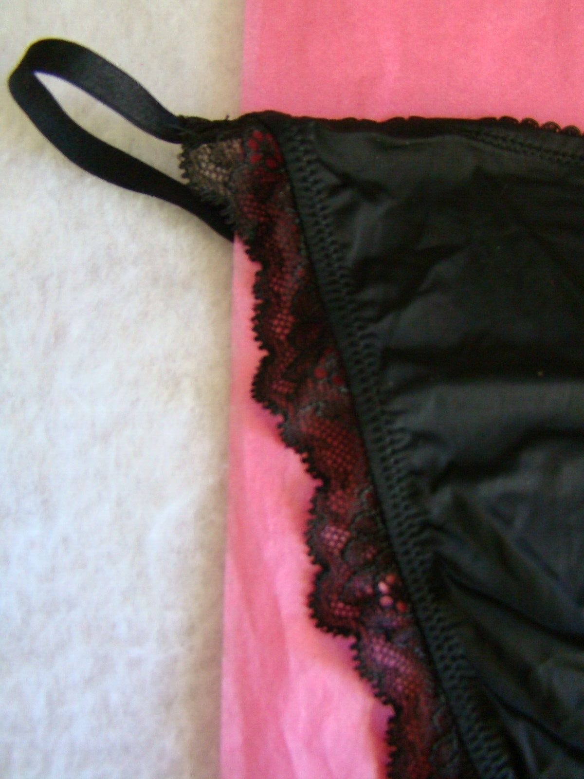 New Victoria’s Secret Dream Angel Black Floral Lace Strappy Sides String Bikini