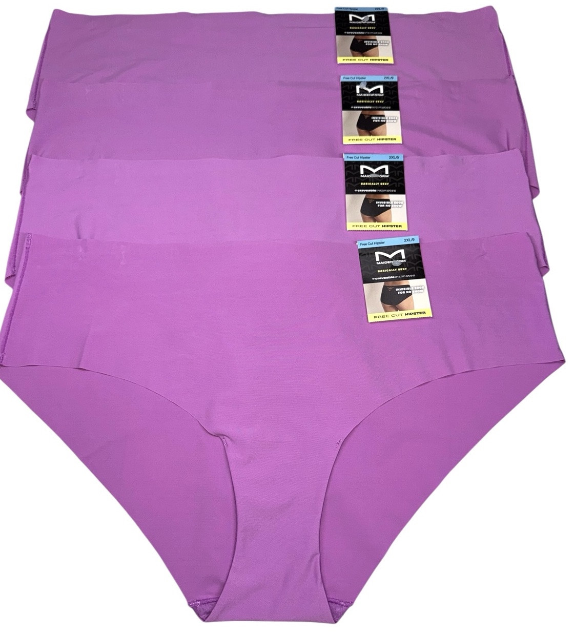 Maidenform 4-Pack Laser Cut Hipster Underwear Panty Nylon Basically Sexy 2XL 9