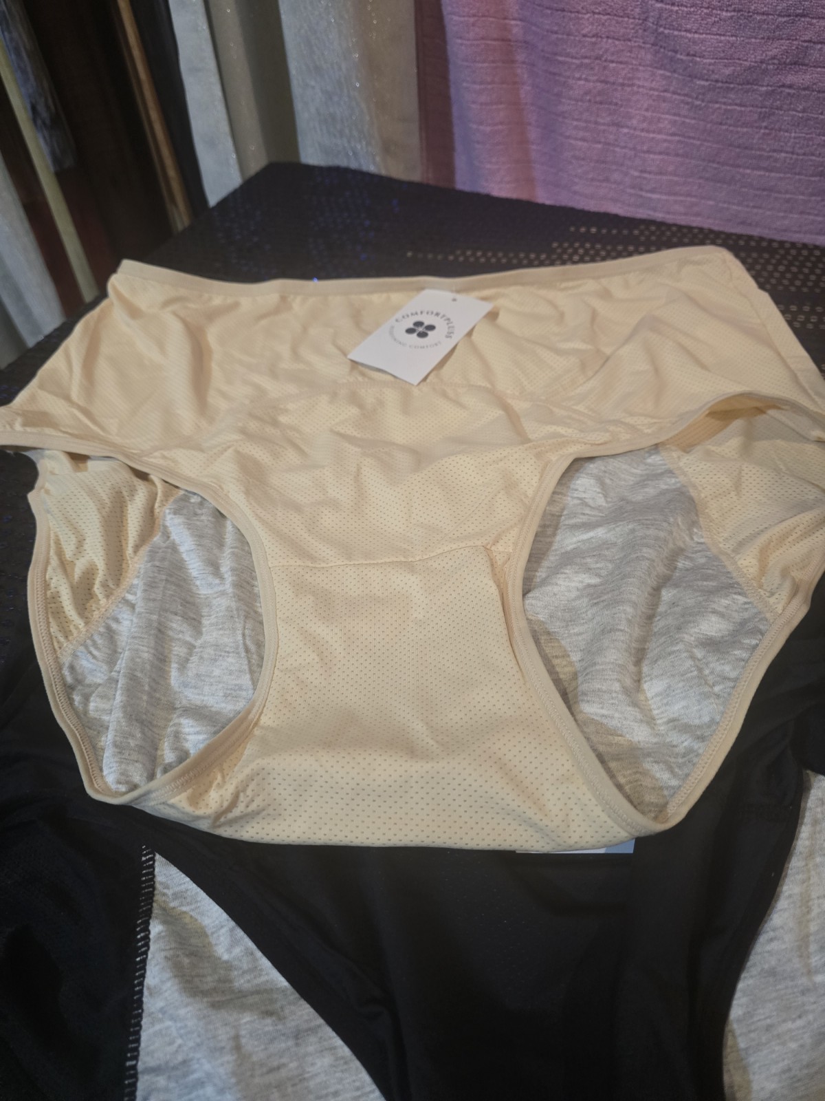 Womens Panties 2 Pair Size Comfort Pluss 2 Pair New Black And Beige