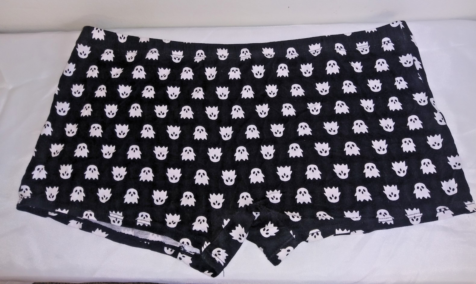 Knotty Knickers Halloween Ghost Black Boy Shorts Size XXL