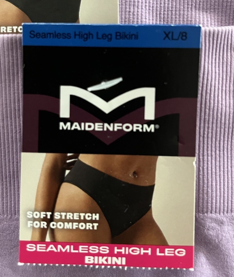 NEW Maidenform Seamless High Leg Bikini Lavender Women’s Size XL/8 DM2317 2 Pair