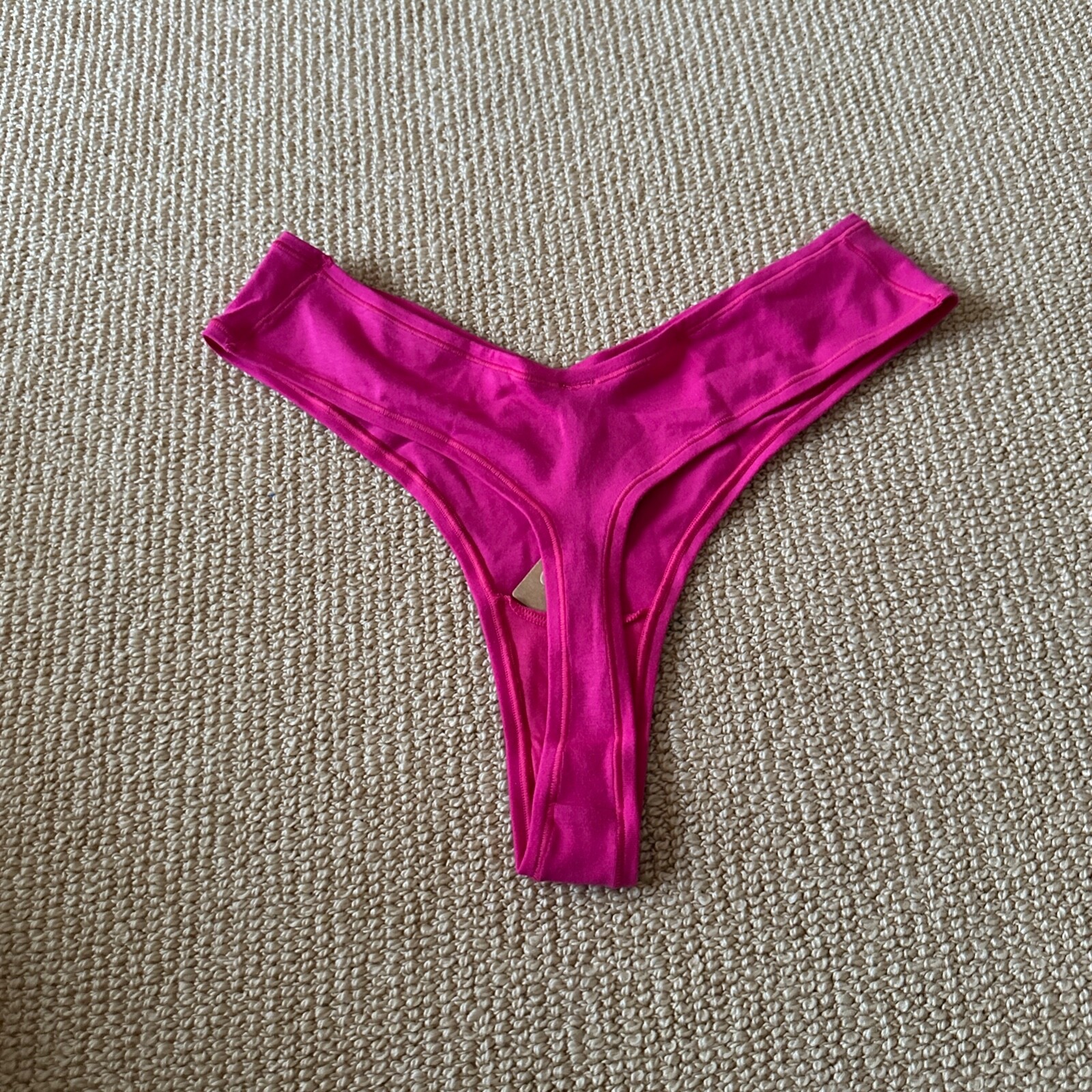 Skims Raspberry Cotton Dipped Thong, Size 3X NWT