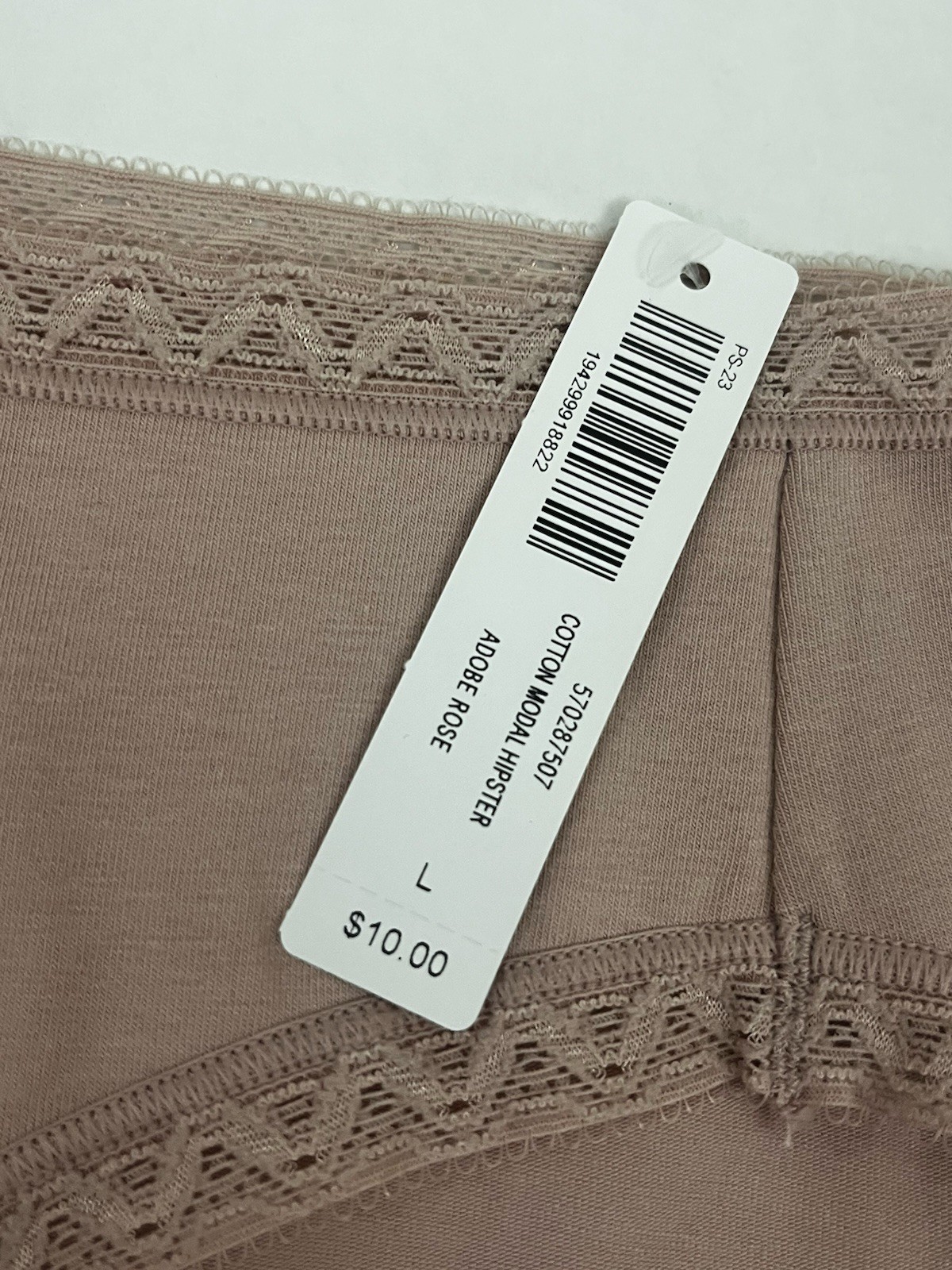 Soma Cotton Modal Hipster Panty Adobe Rose Size L NWT