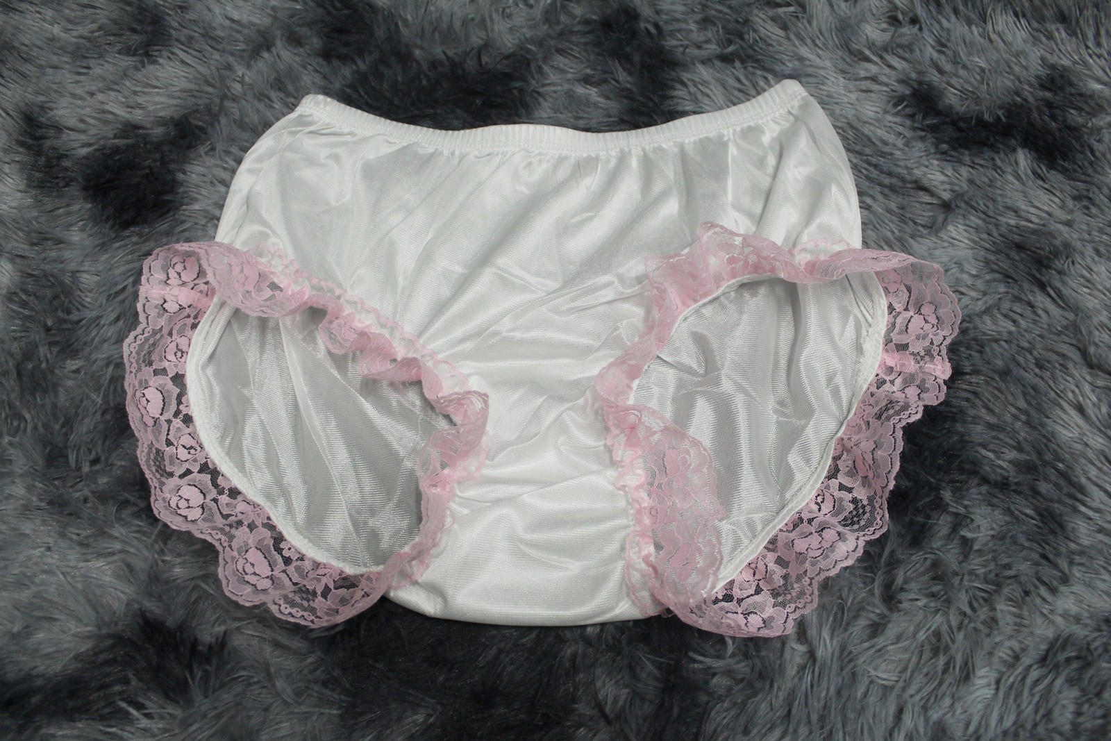 #A326 2XL/ElasticW.24-42″ VintageStyle 2PCS Orange Nylon Half Slip + White Brief