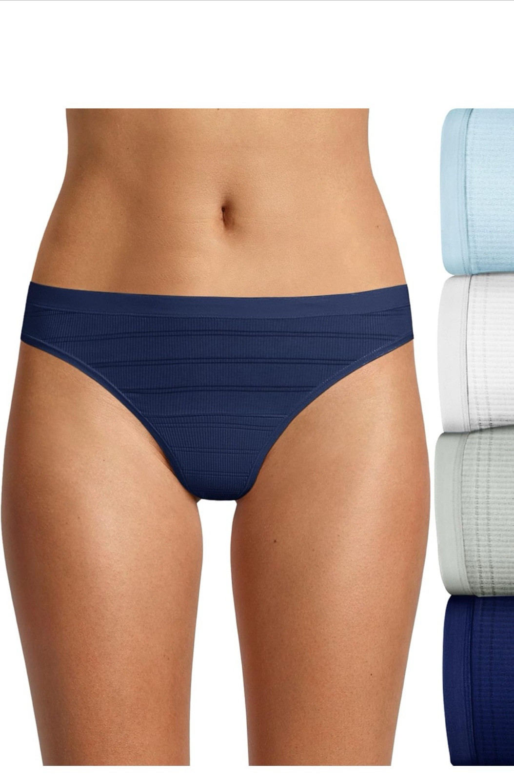 Hanes Womens Ultimate Breathable Comfort Flex Fit Thong 4-Pack Size 2XL/9