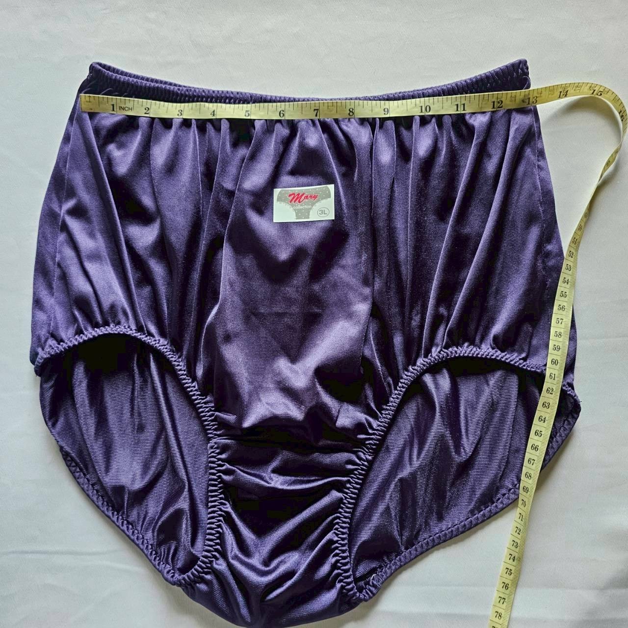 12 Plus Underwear Granny panties Nylon Woman Man Briefs Soft Silky Waist 44″-48″