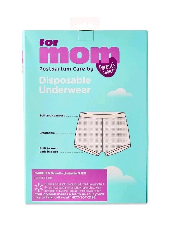 Parent’s Choice Disposable Postpartum Underwear for Women, High Waist & Regular